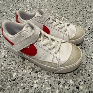 Nike Kids White and Red Sneakers
